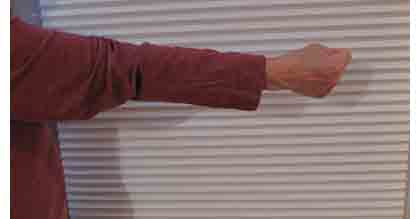 picture shows arm with elbow straight